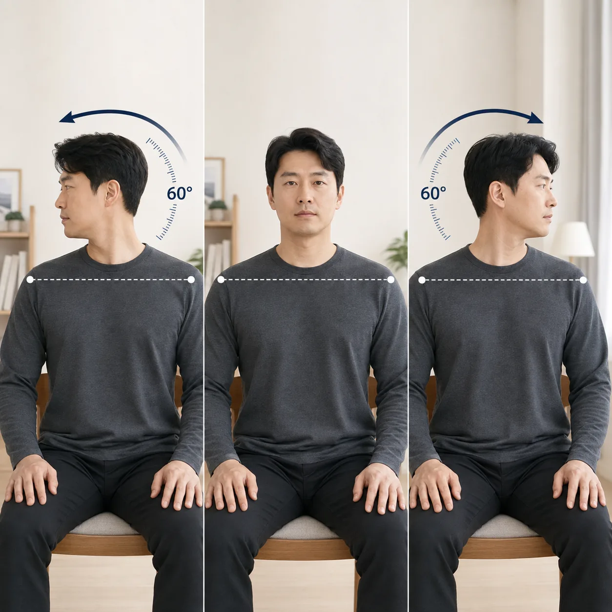 교통사고 후 목 회전 각도를 집에서 확인하는 방법